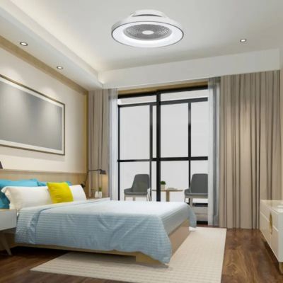 Ventilateur plafond sans pale apparente Tibet Argent 65cm